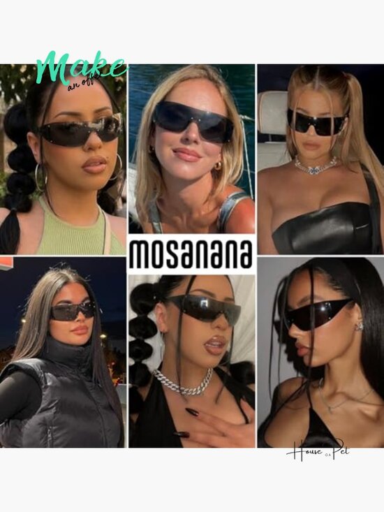 Y2K Wrap Around Sunglasses with Star Pattern UV400 Protection main image 5